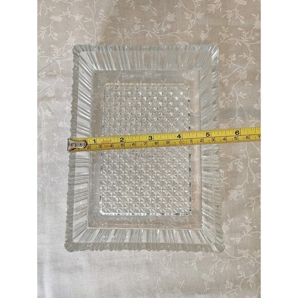 EAPG Glass John B. Higbee BIJOU Rib & Star Variation Relish Dish Rectangle 7"x5" - Picture 5 of 6